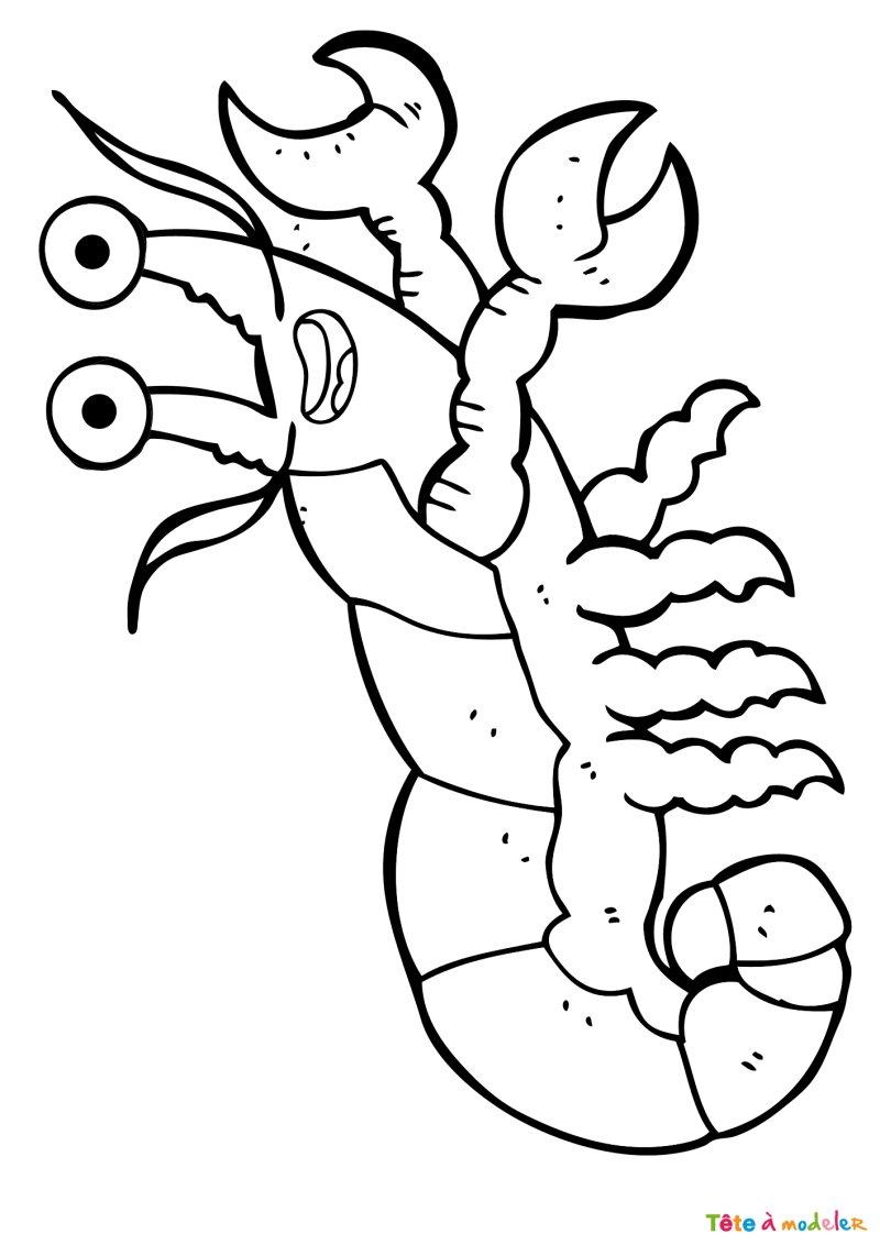 Coloriage d'un homard original