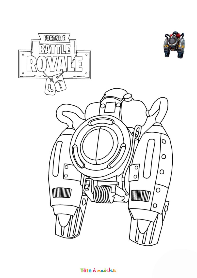 Coloriage d'un Jet Pack de Fortnite