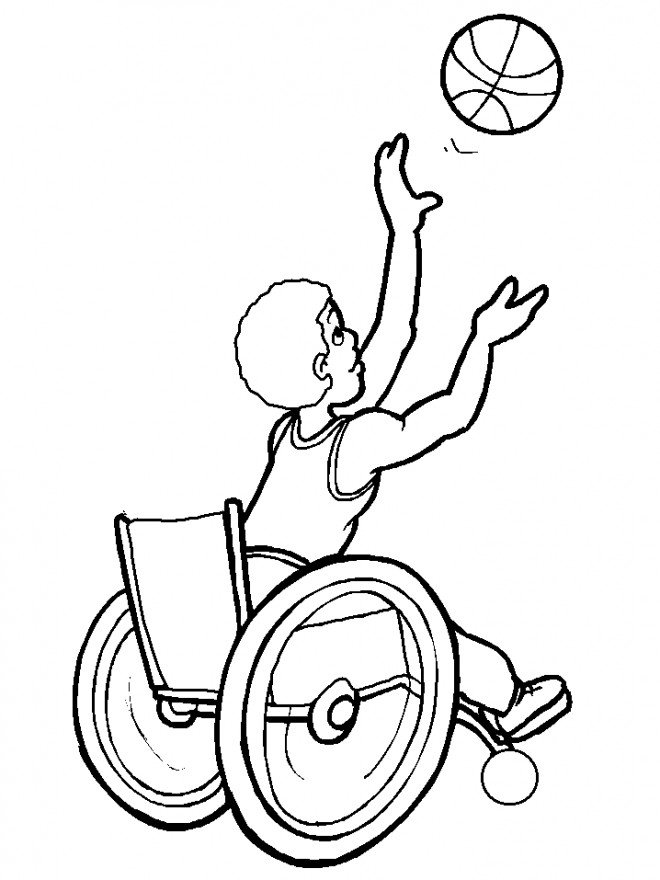 Coloriage d'un joueur d'handibasket