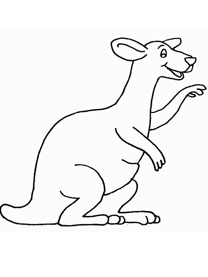 Coloriage d'un kangourou fun