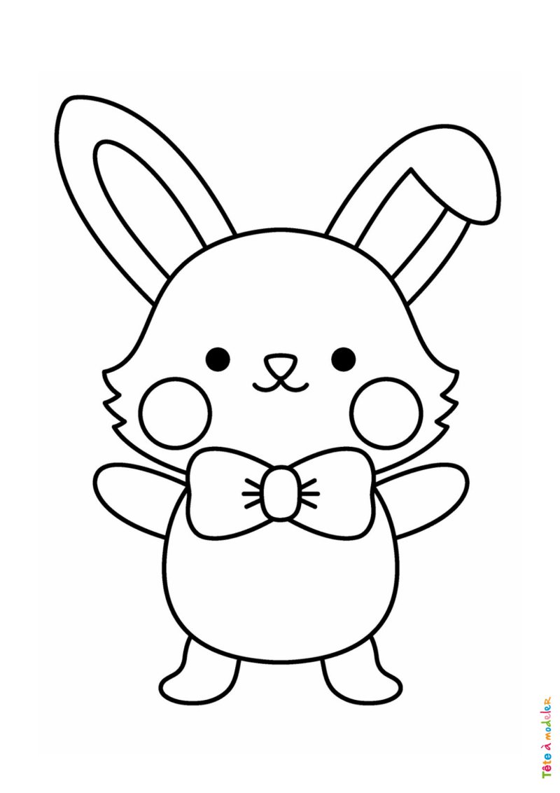 Coloriage d'un lapin debout