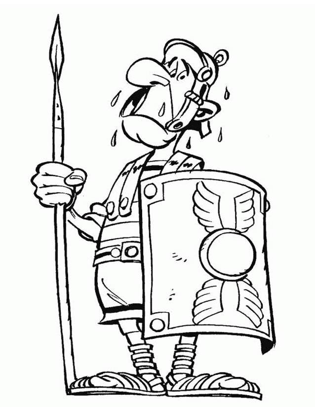 Coloriage d'un légionnaire d'Asterix