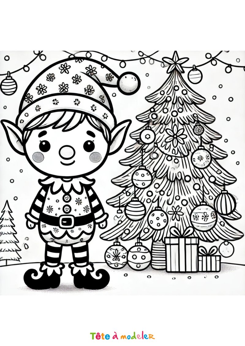 Coloriage d'un lutin farceur cute