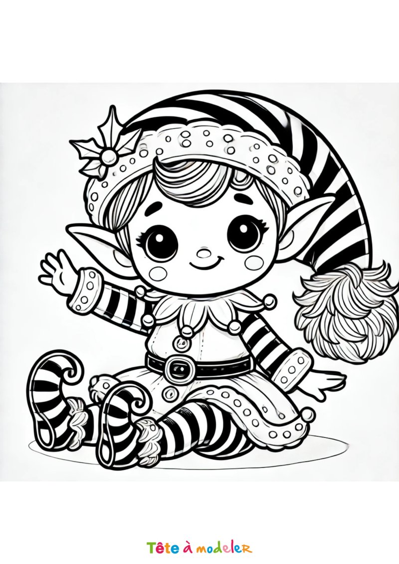 Coloriage d'un lutin farceur facile