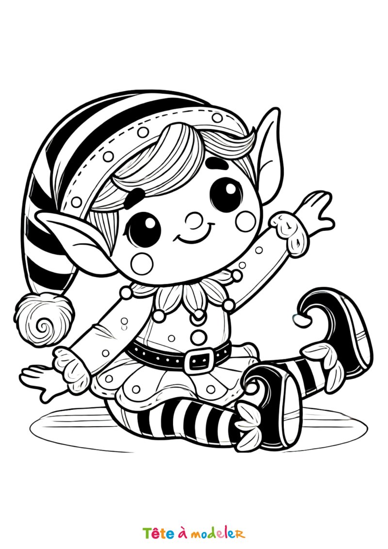 Coloriage d'un lutin farceur mignon