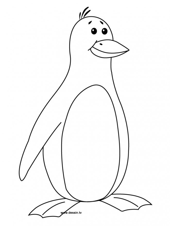 Coloriage d'un manchot rigolo