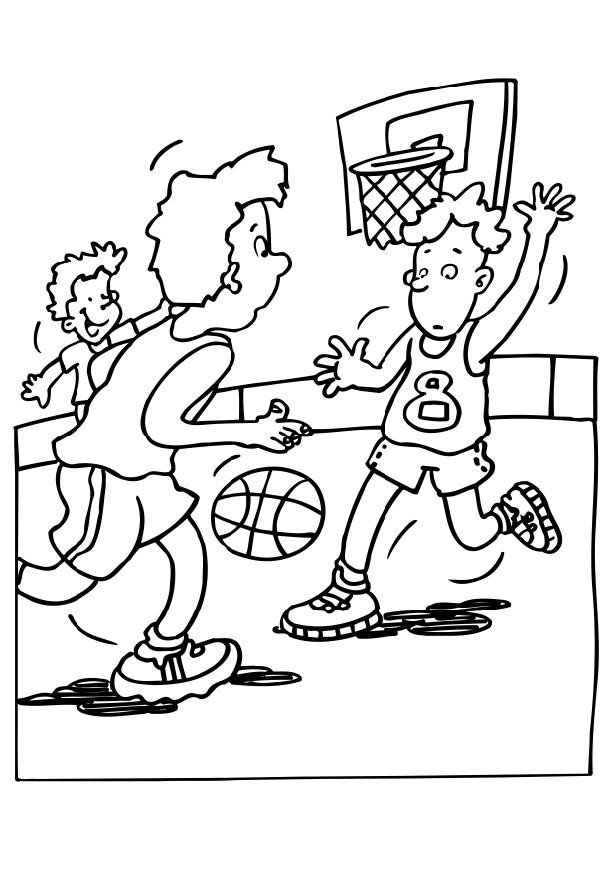 Coloriage d'un match de Basketball