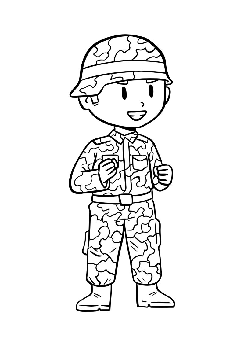 Coloriage d'un militaire