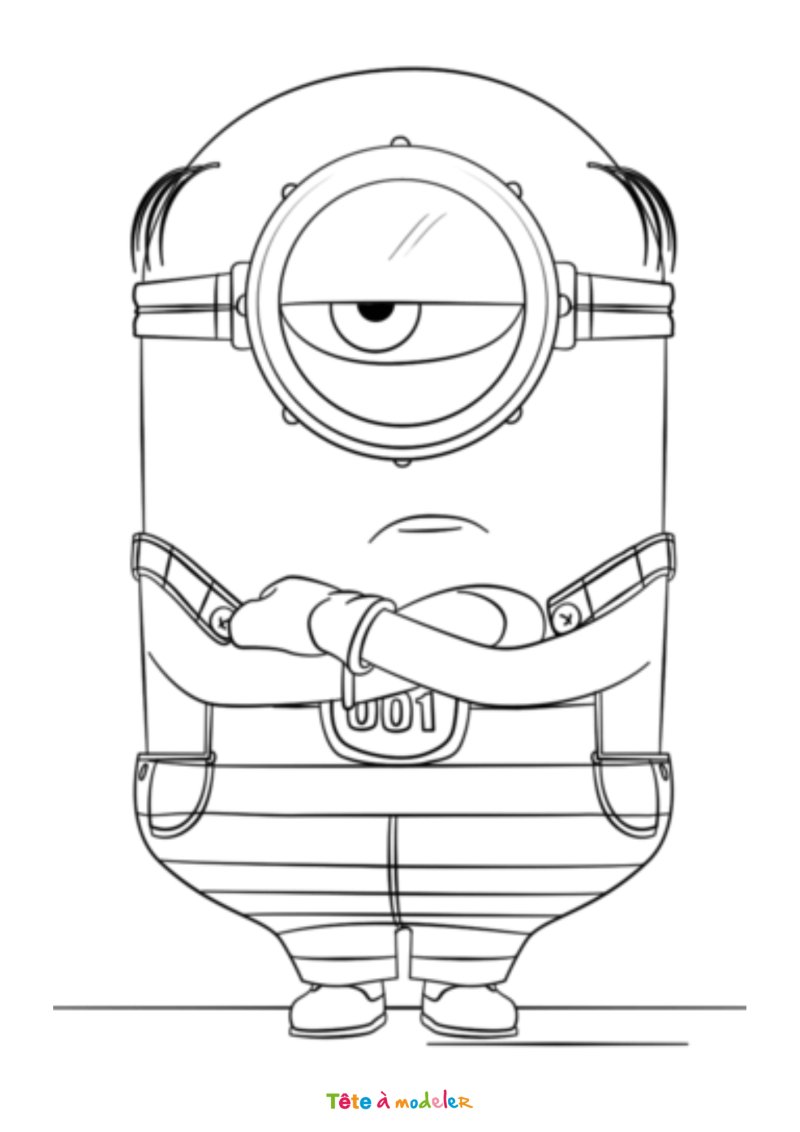 Coloriage d'un minion facile