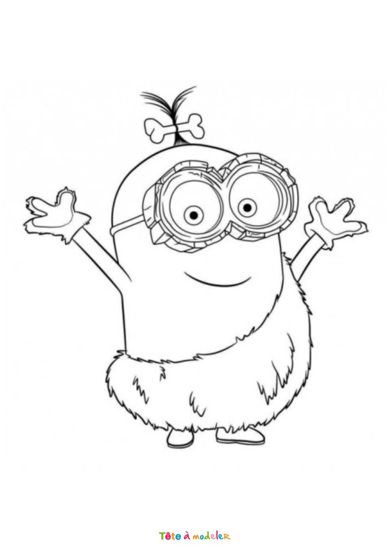 Coloriage d'un minion préhistoire