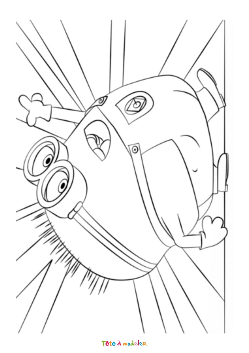 Coloriage d'un minion qui danse