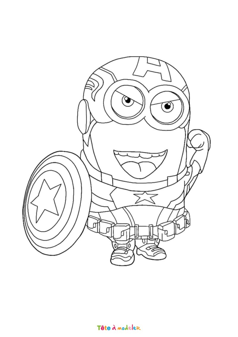 Coloriage d'un minion super héro