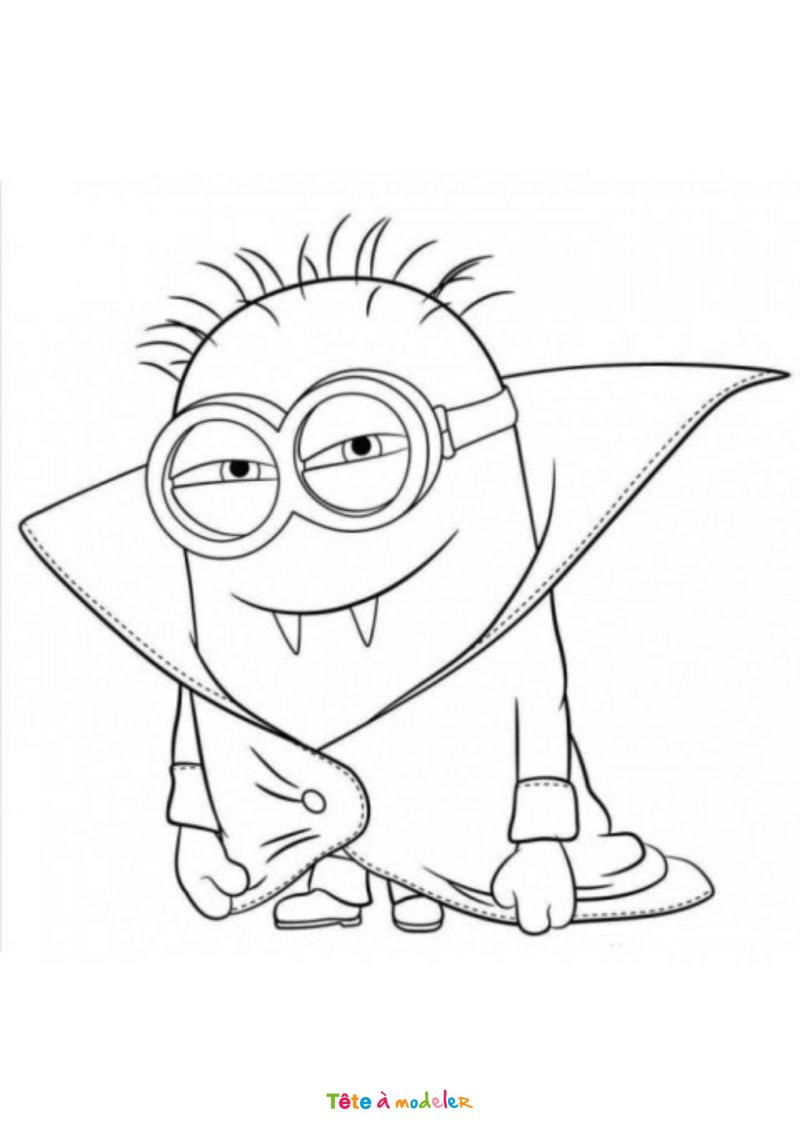 Coloriage d'un minion vampire