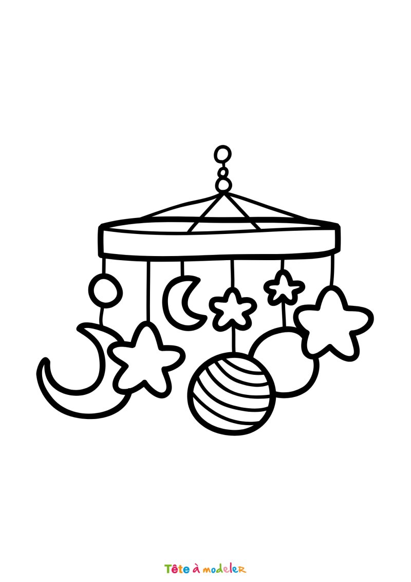 Coloriage d'un mobile pour bebe