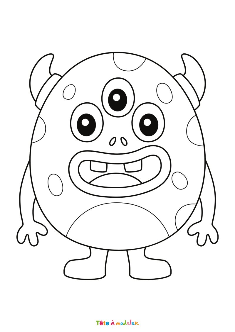 Coloriage d'un monstre à 3 yeux