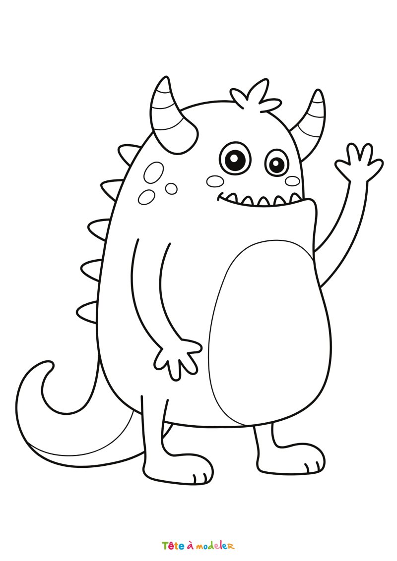 Coloriage d'un monstre à imprimer