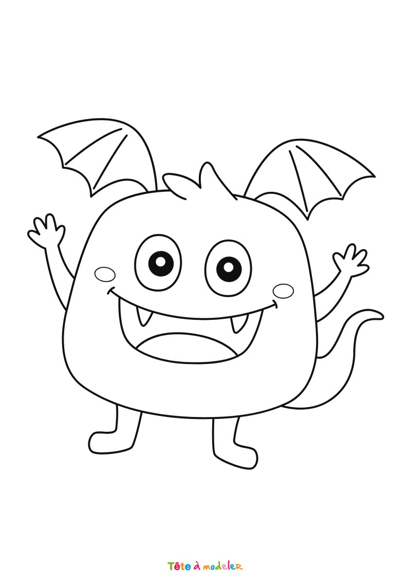 Coloriage d'un monstre chauve-souris
