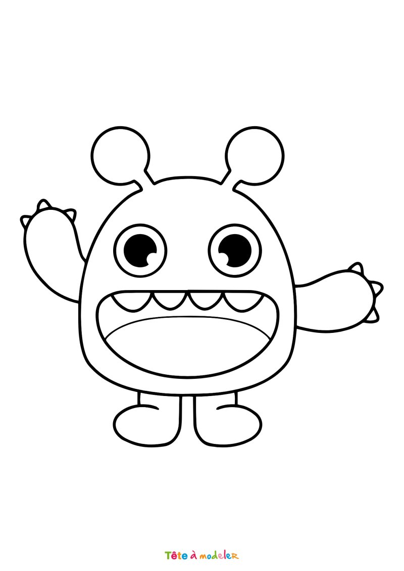 Coloriage d'un monstre cute