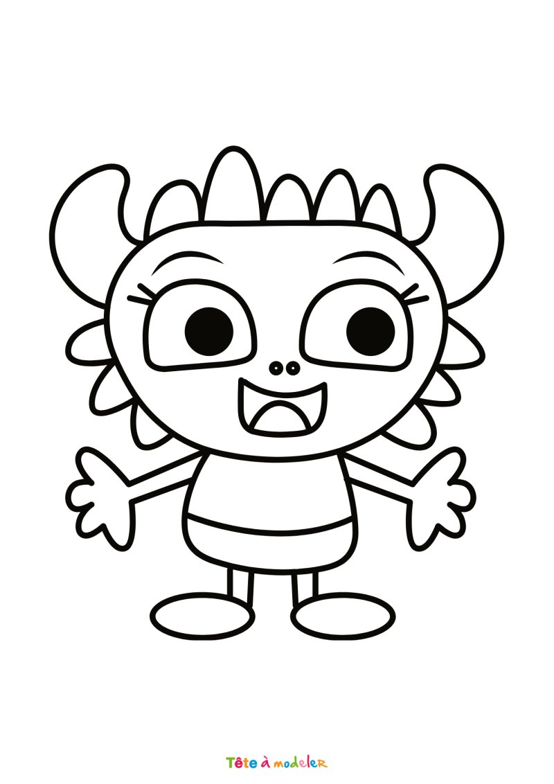 Coloriage d'un monstre enthousiaste
