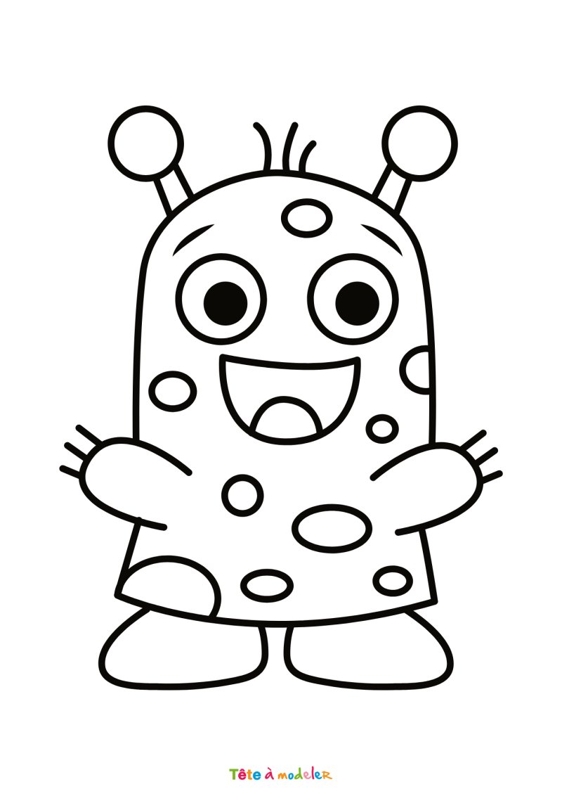Coloriage d'un monstre facile