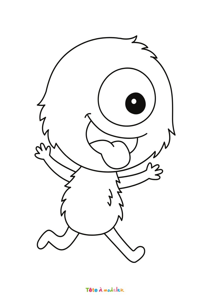 Coloriage d'un monstre maternelle