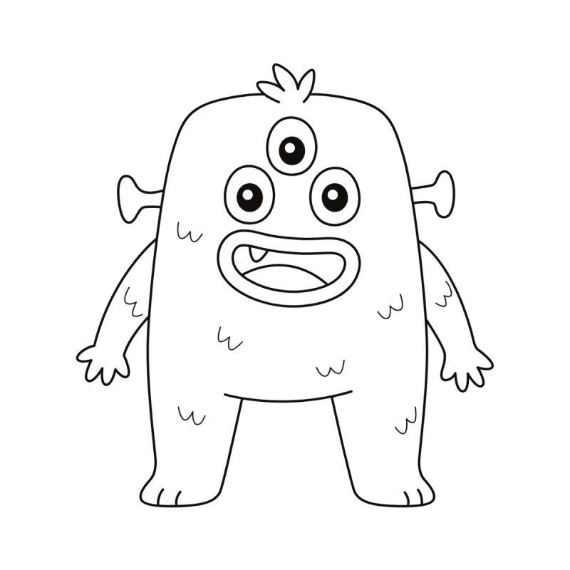 Coloriage d'un monstre poilu