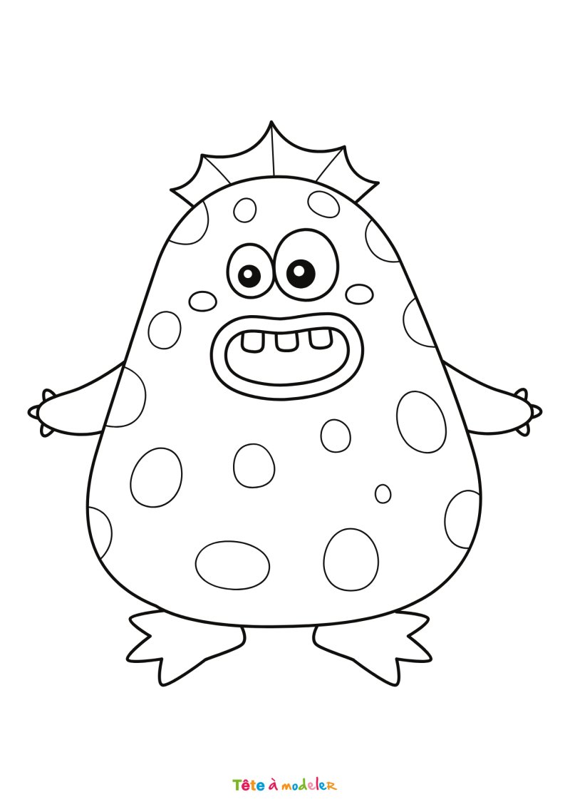 Coloriage d'un monstre qui s'amuse