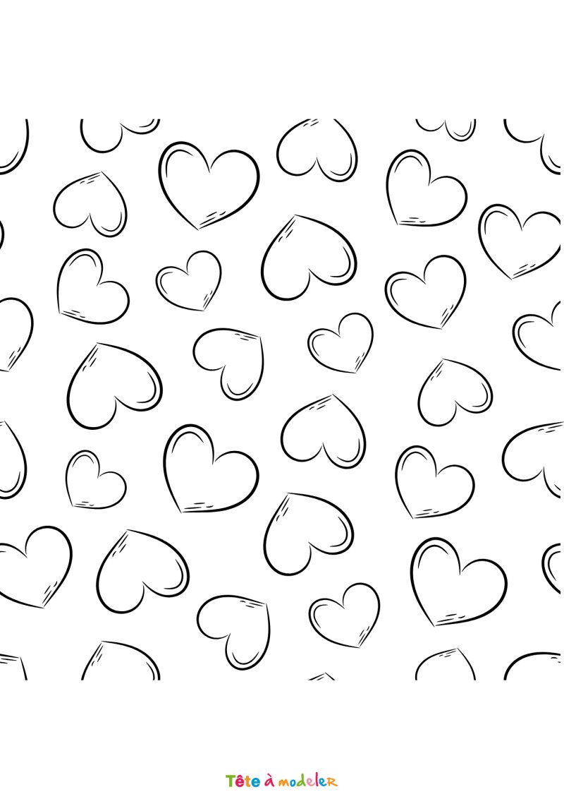 Coloriage d'un motif avec des coeurs