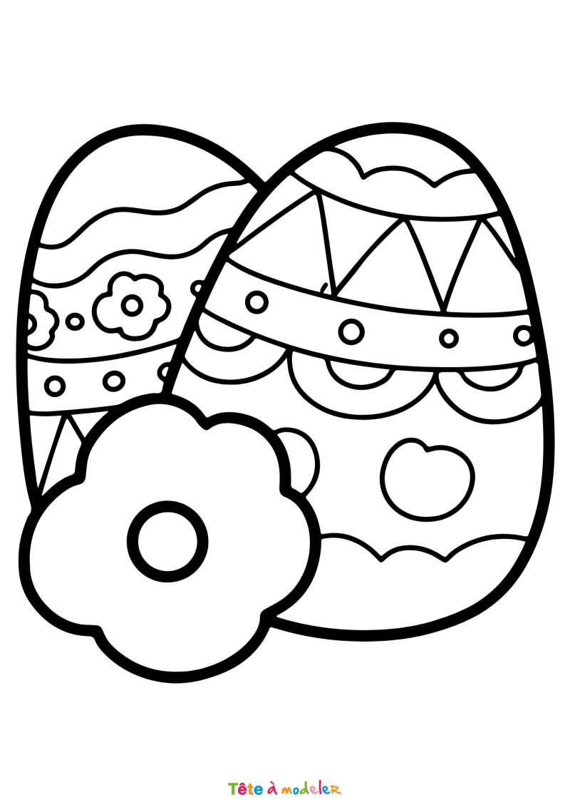 Coloriage d'un oeuf de Pâques à télécharger