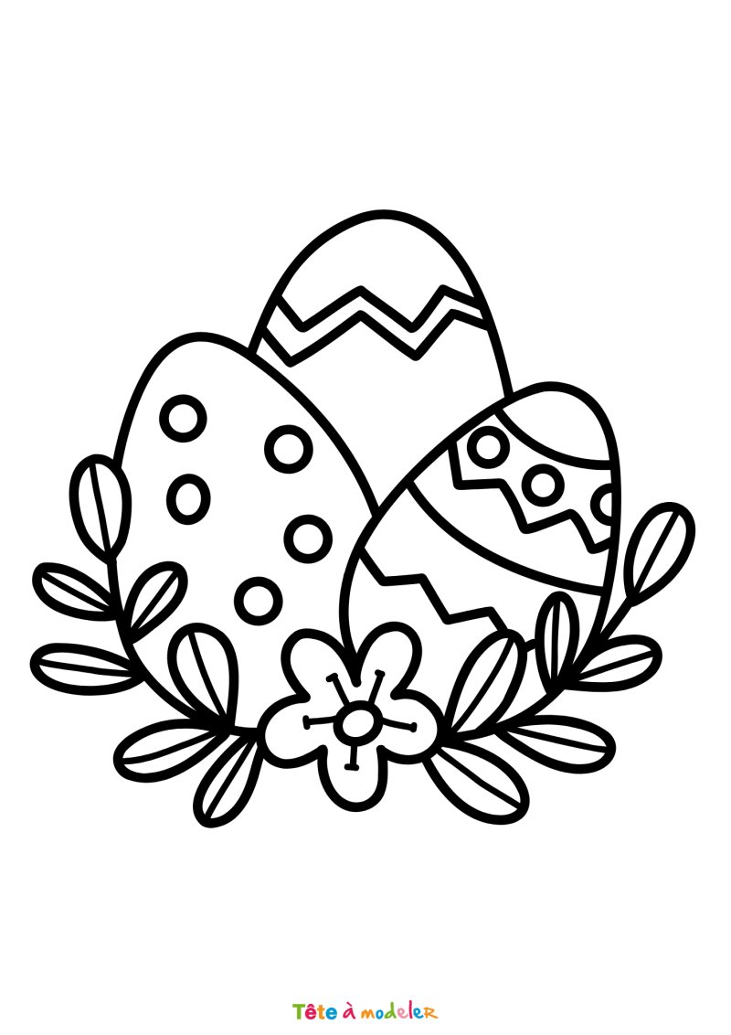 Coloriage d'un oeuf de Pâques en PDF