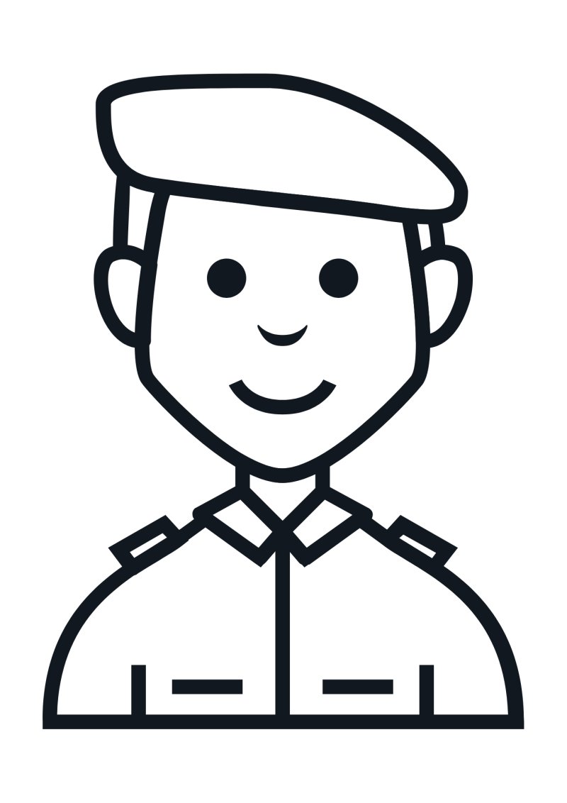 Coloriage d'un officier