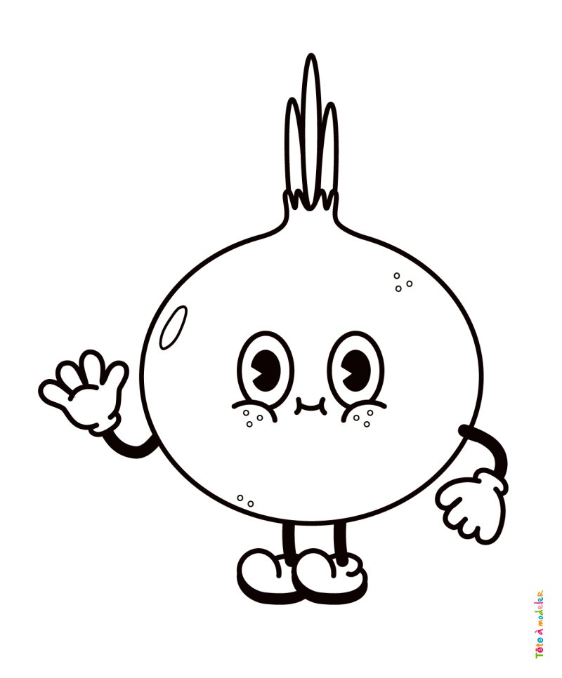 Coloriage d'un oignon
