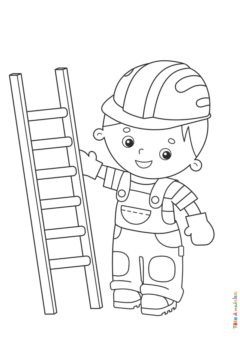 Coloriage d'un ouvrier
