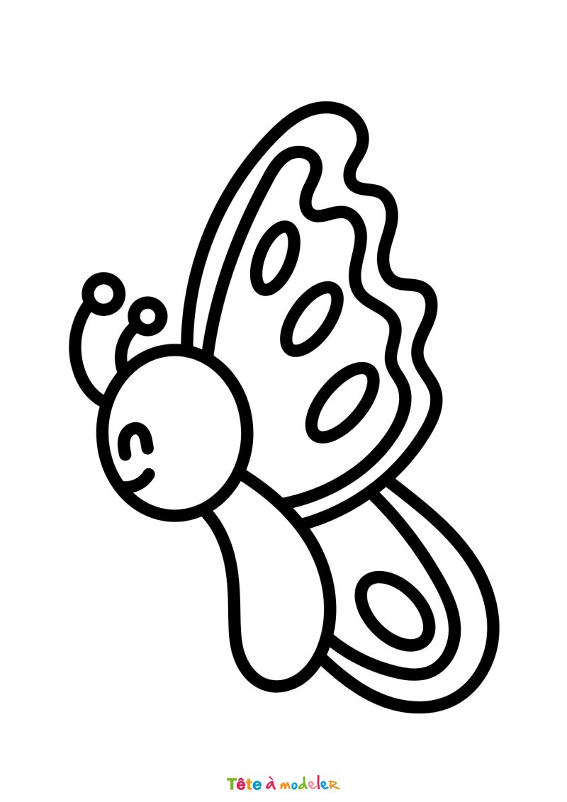 Coloriage d'un papillon amusant