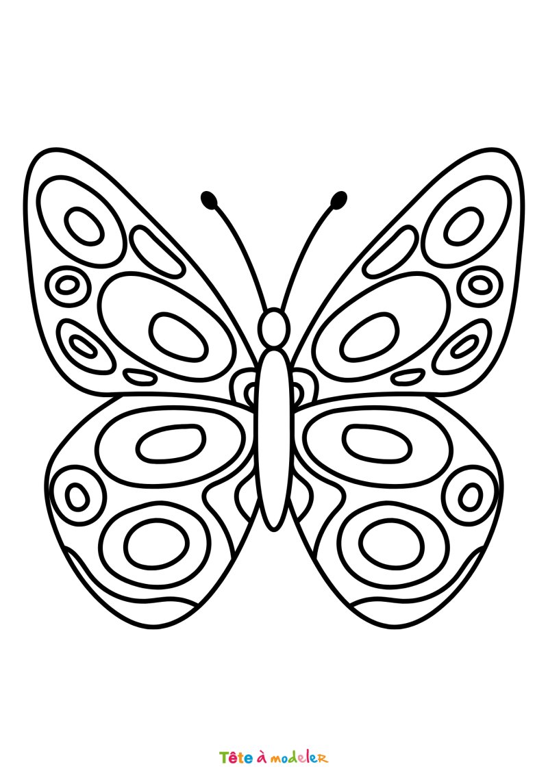 Coloriage d'un papillon géométrique