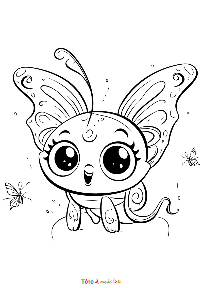Coloriage d'un papillon japonais