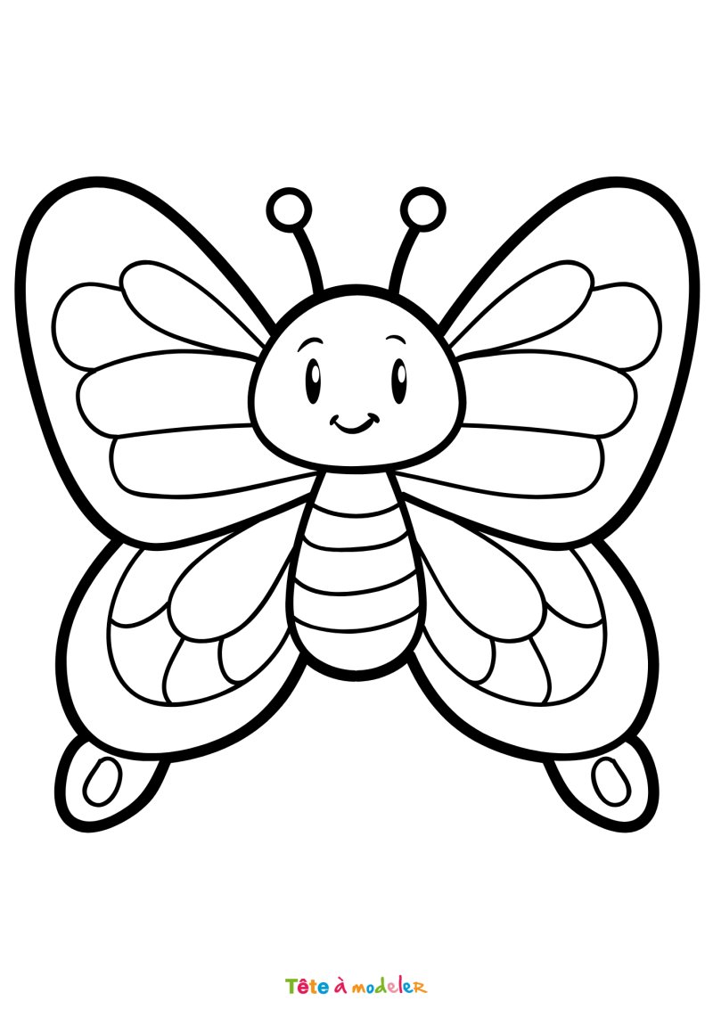 Coloriage d'un papillon mignon