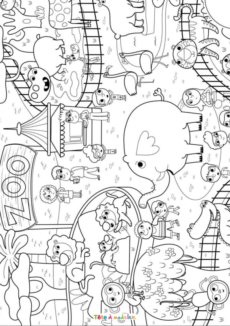 Coloriage d'un parc animalier