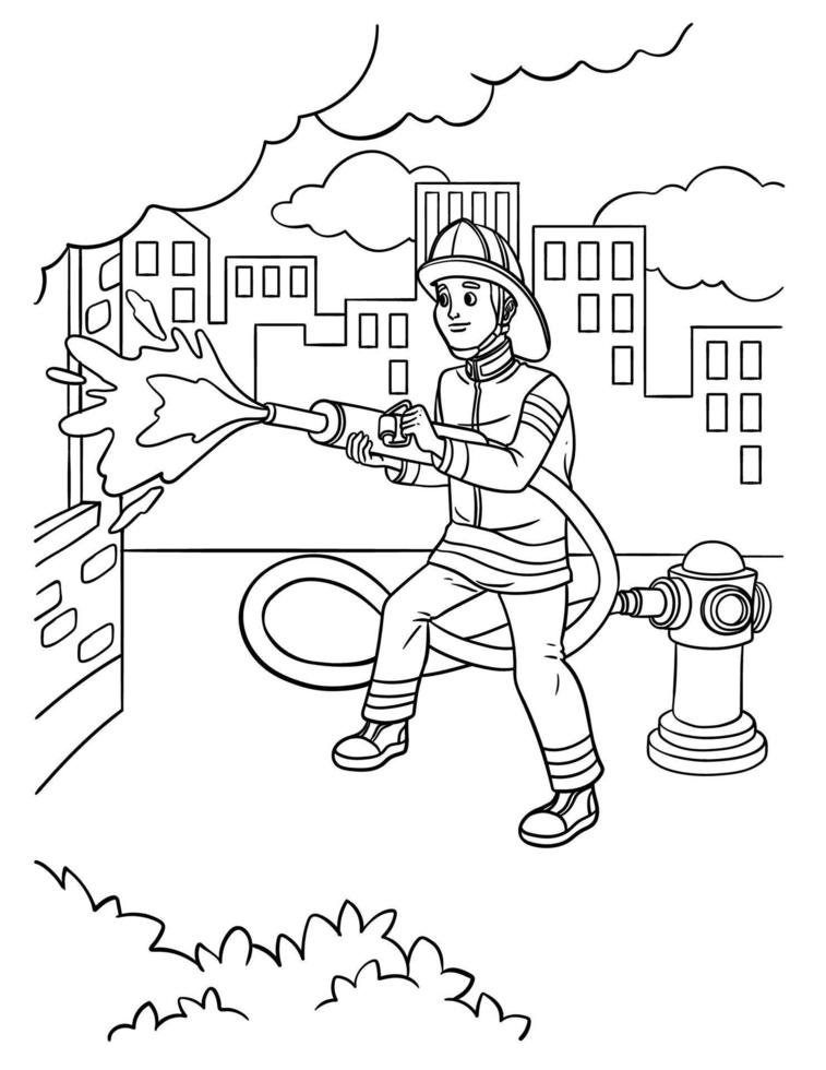 Coloriage d'un pompier en ligne