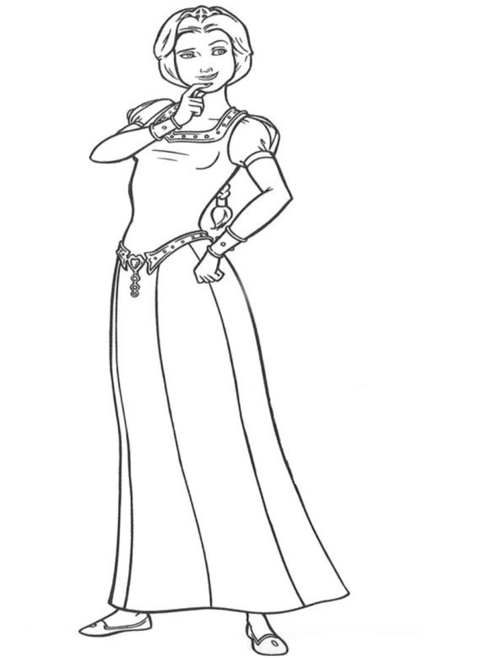 Coloriage d'un portrait de Fiona