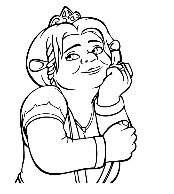 Coloriage d'un portrait de Shrek 