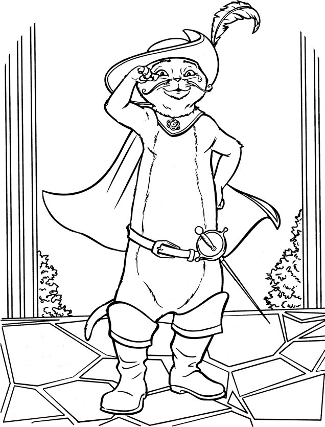 Coloriage d'un portrait du Chat Potté