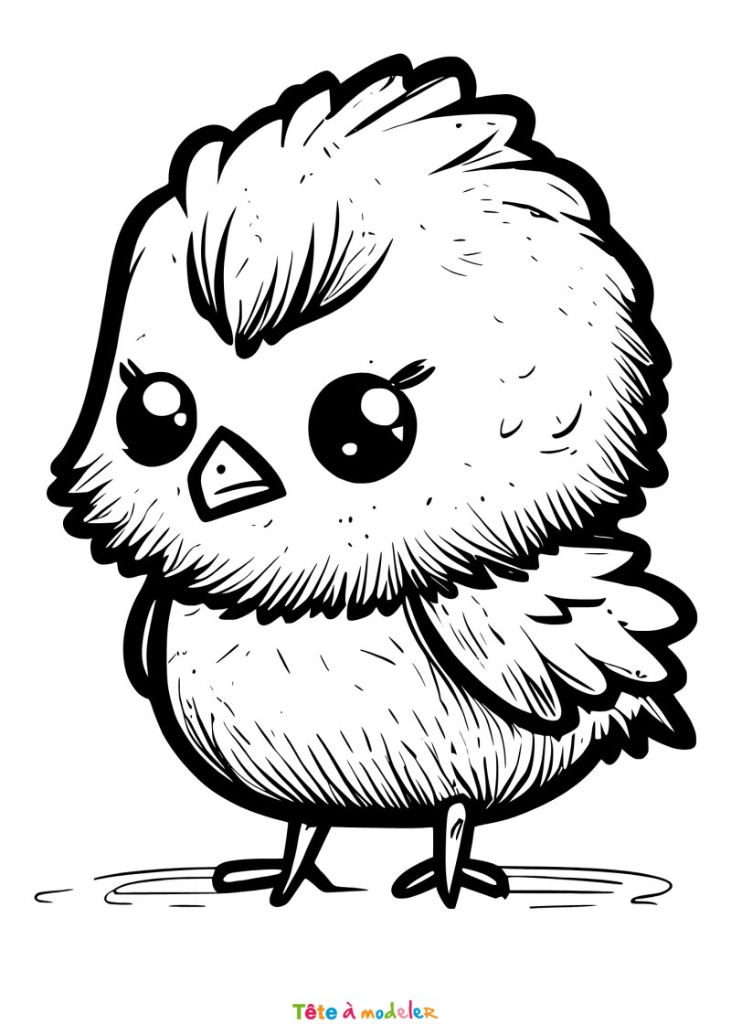Coloriage d'un poussin de Pâques adorable