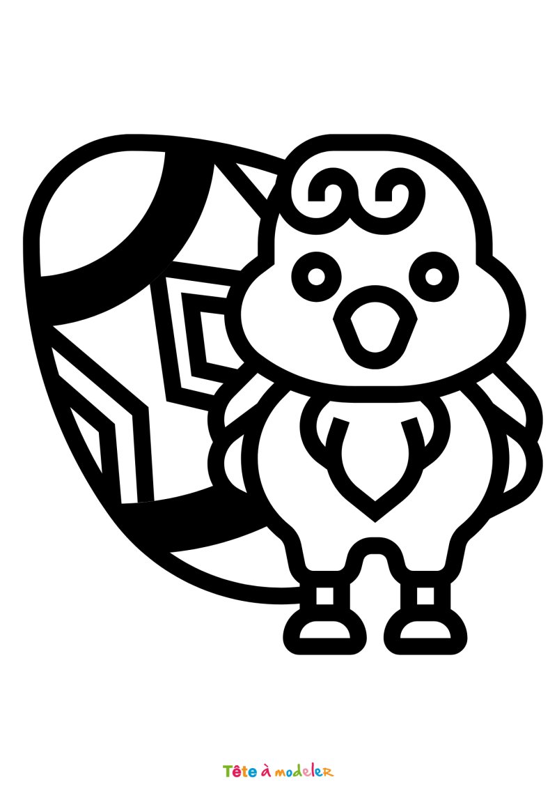 Coloriage d'un poussin de Pâques géometrique