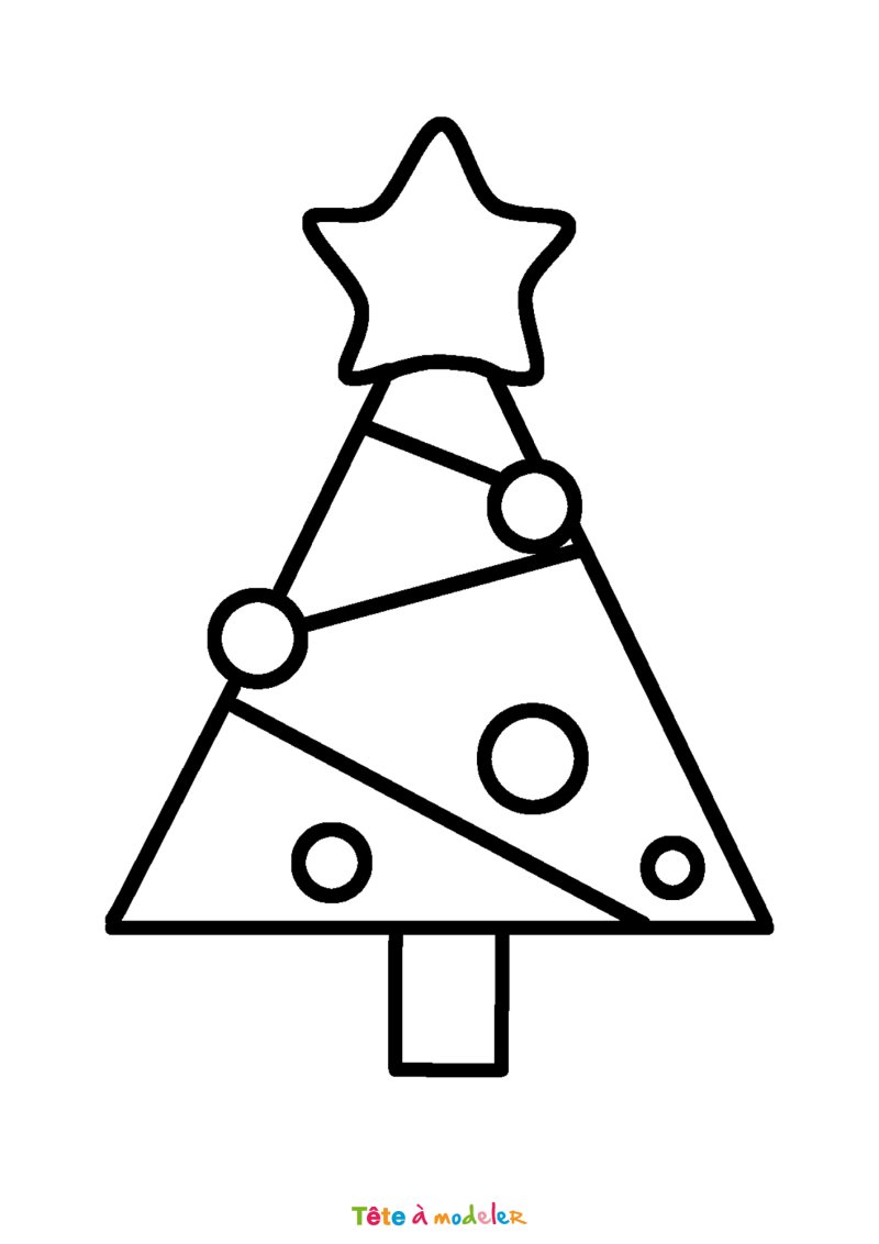 Coloriage d'un sapin de Noël moderne