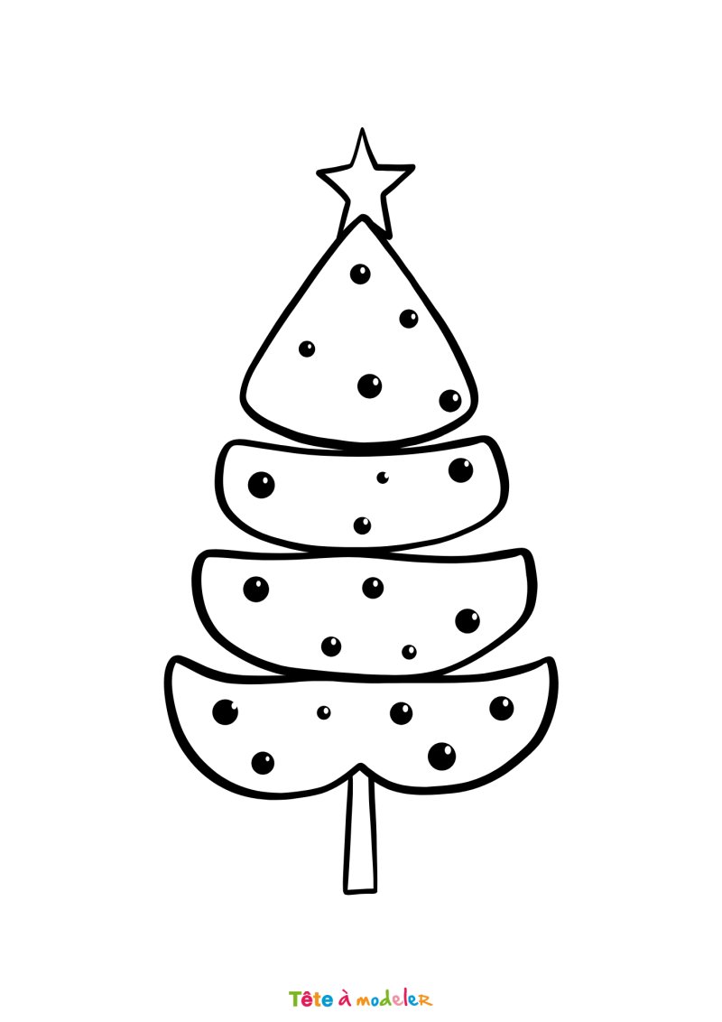 Coloriage d'un sapin de Noël plein d'originalité