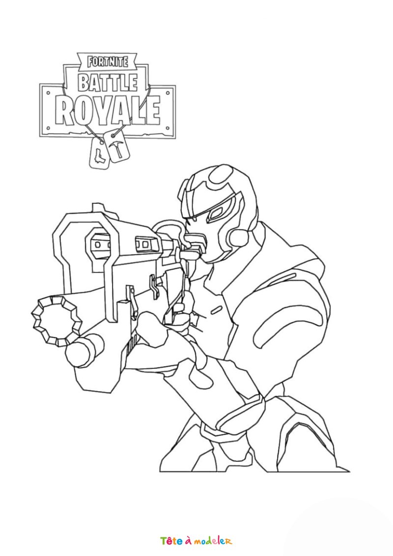 Coloriage d'un soldat de Fortnite