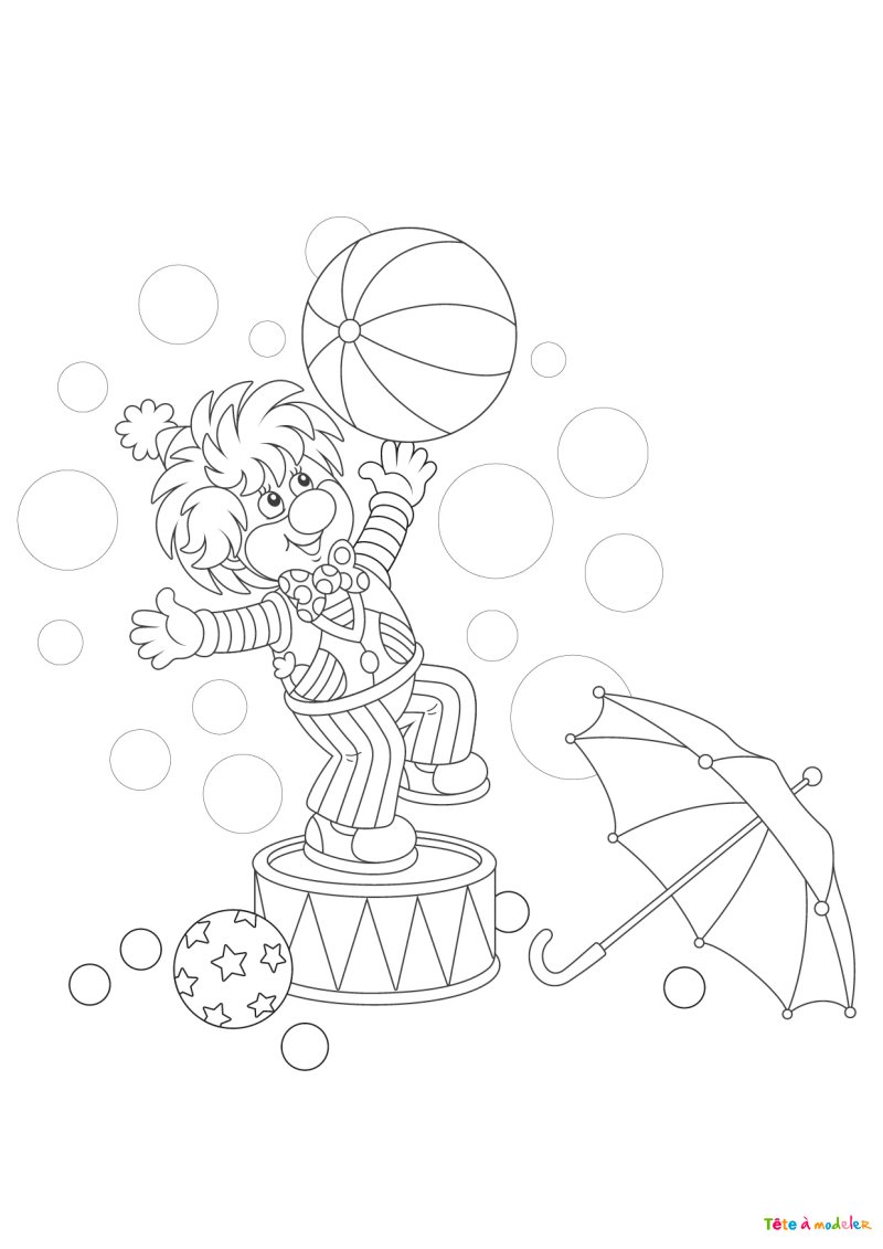 Coloriage d'un spectacle de clown