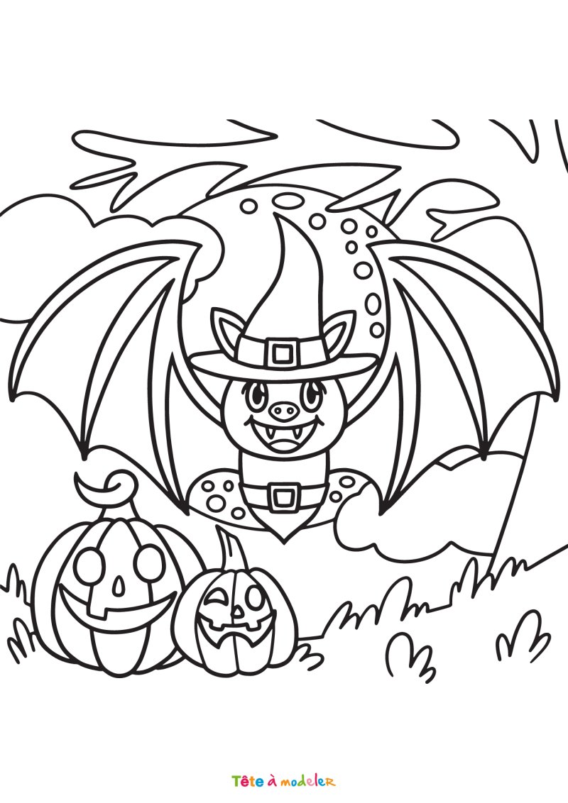 Coloriage d'un vampire à Halloween