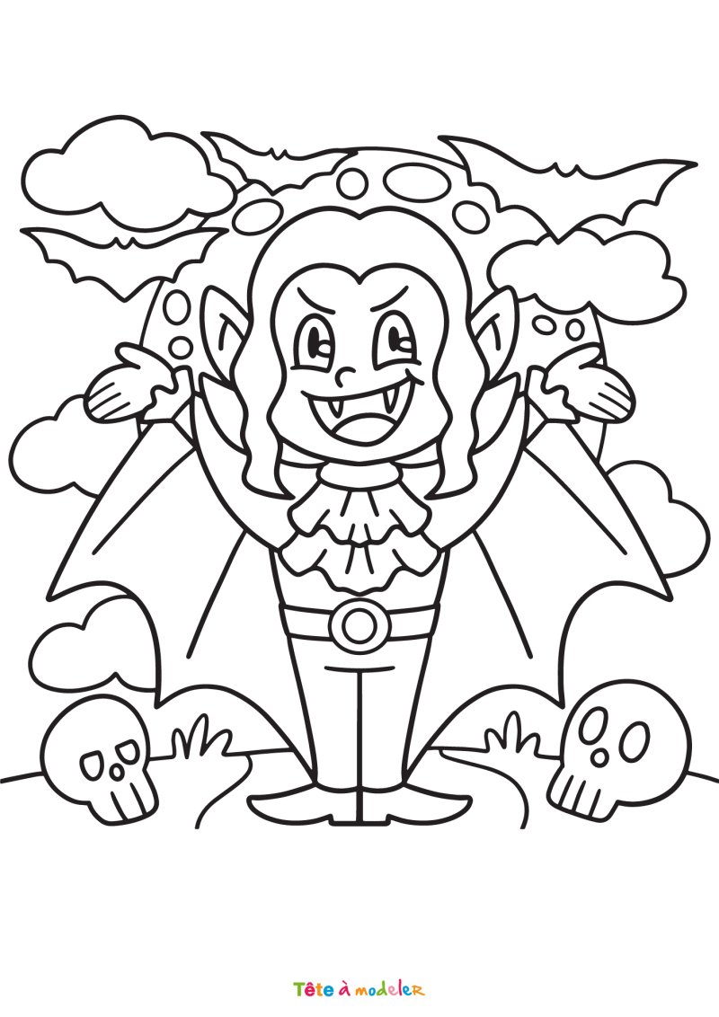 Coloriage d'un vampire facile
